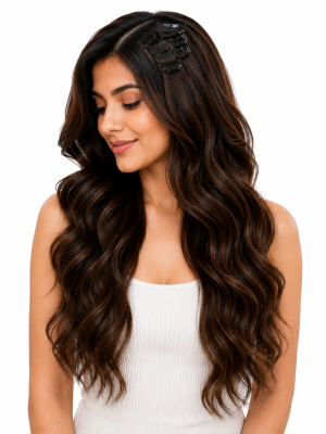 hco-demo-model-wearing Luxe Body Volumizer