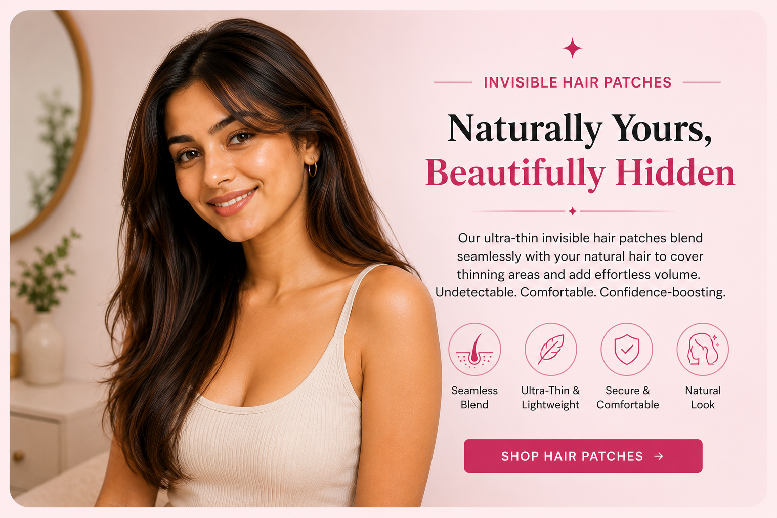 HairClipOns category — Invisible Hair Patches Cover-Up Patch (1 Clip)